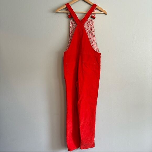 Mini Boden Corduroy Orange Floral Overalls Size 11-12Y - Picture 3 of 9